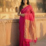 Gulal Pink Pure Cotton Handloom Saree