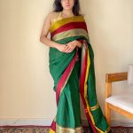 Aarini Green Narayanpeth Handloom Pure Cotton Saree