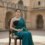 Mrinalini Peacock Blue and Green Soft Cotton Mulmul Saree