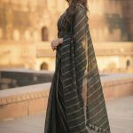 Saanjh Black Soft Mulmul Cotton Saree