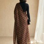 Vedika Chocolate Brown Mulmul Cotton Saree