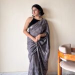 Soma – Cotton Dabu Handblock Printed Saree | Grey