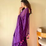 Indrani Deep Purple Cotton Mulmul Saree