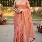 Tara Blush Pink Soft Mulmul Cotton Sequin Saree