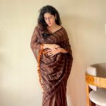 Vedika Chocolate Brown Mulmul Cotton Saree