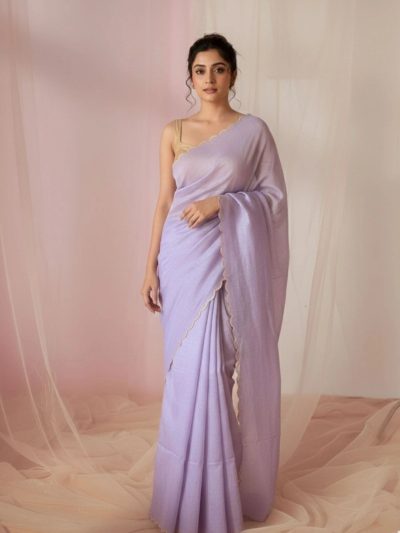 Lavanya Light Purple Soft Mulmul Cotton Saree