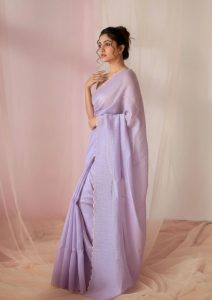 Lavanya Light Purple Soft Mulmul Cotton Saree