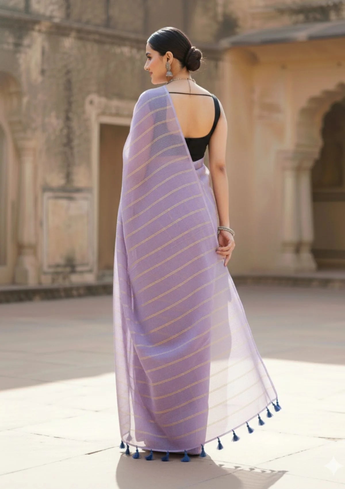 Ira Light Purple Soft Mulmul Cotton Saree