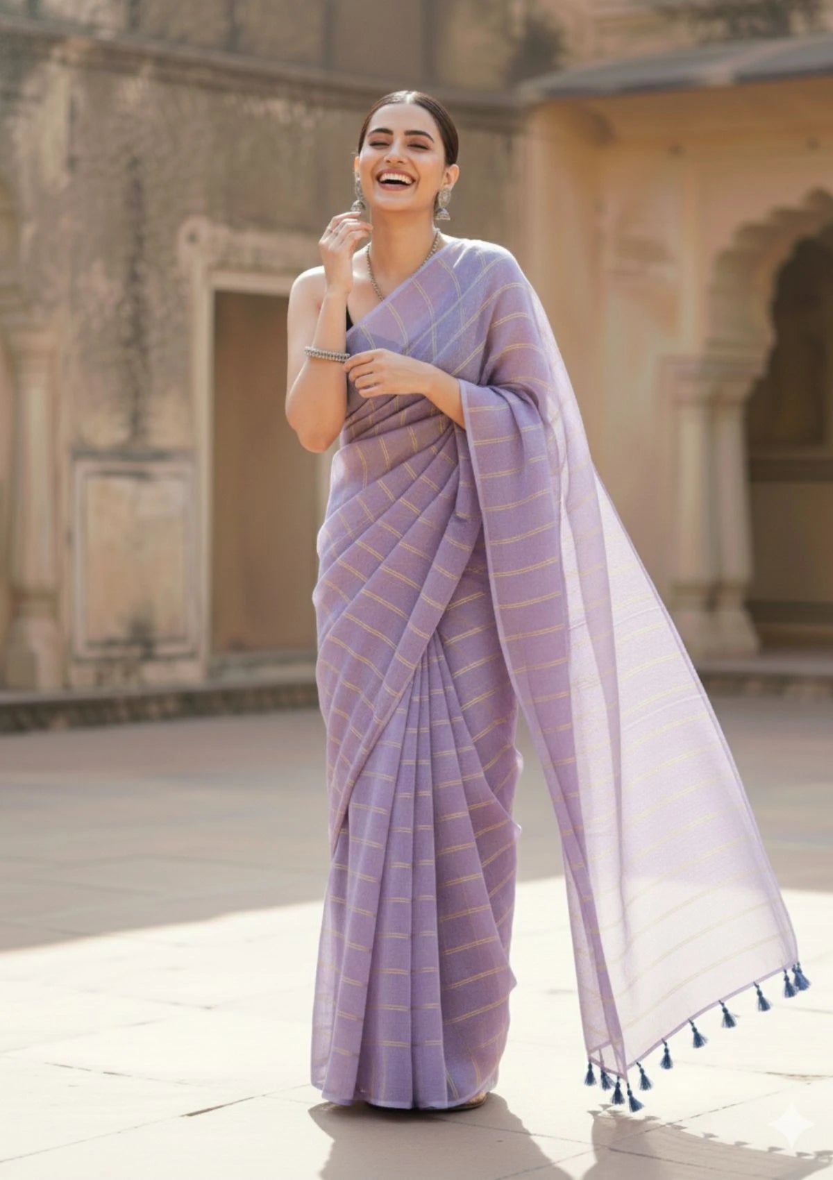 Ira Light Purple Soft Mulmul Cotton Saree