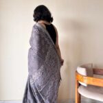 Soma – Cotton Dabu Handblock Printed Saree | Grey