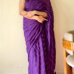 Indrani Deep Purple Cotton Mulmul Saree