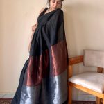 Tamira Black Pure Handloom Cotton Saree