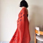 Gulmohar Cotton Bagru Handblock Printed Saree | Red, Black