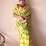 Anya | Lime Yellow Handloom Cotton Saree with Zari Stripes