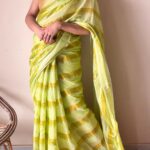 Anya | Lime Yellow Handloom Cotton Saree with Zari Stripes