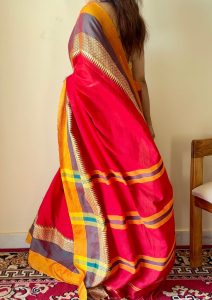 Rudhira Red Narayanpeth Handloom Pure Cotton Saree