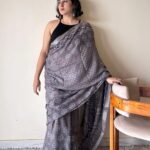 Soma – Cotton Dabu Handblock Printed Saree | Grey