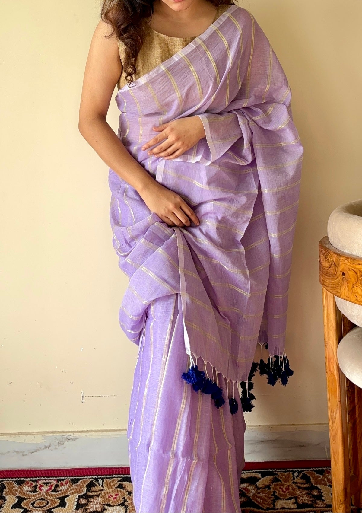 Ira Light Purple Soft Mulmul Cotton Saree