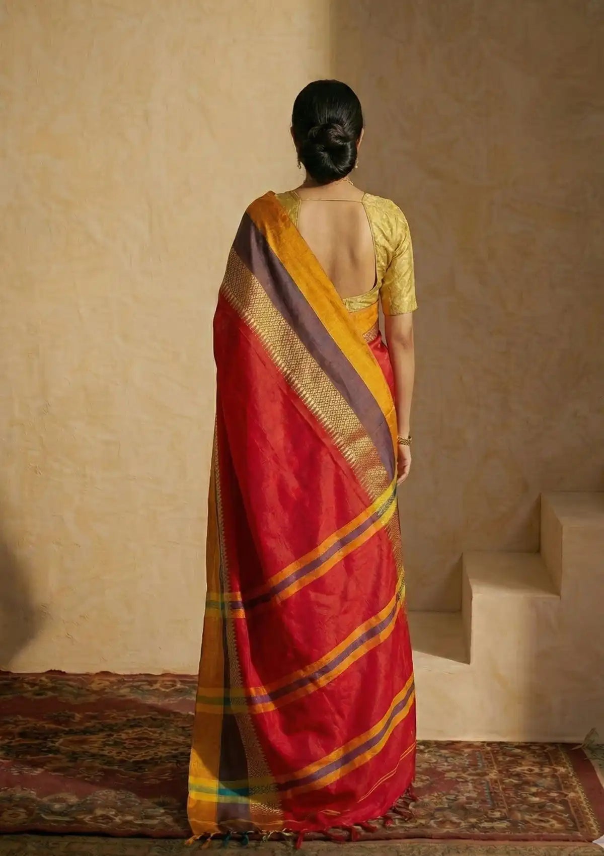 Rudhira Red Narayanpeth Handloom Pure Cotton Saree