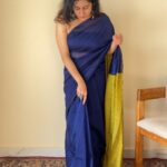 Neelaya Blue and Yellow Pallu Mul Cotton Saree