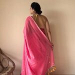 Noor | Pink Bengal Handloom Cotton Saree with Gold Sequin Booti