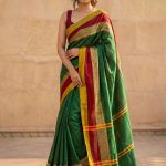 Aarini Green Narayanpeth Handloom Pure Cotton Saree