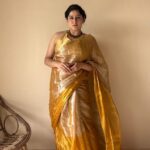Kanika | Silver Gold Cotton Tissue Handloom Saree