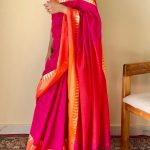Tarangini Rani Pink Narayanpeth Handloom Pure Cotton Saree