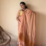 Meher | Blush Mul Cotton Saree with Gold Tissue Pallu