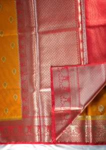 Yellow Banarasi Kora Art Silk Saree