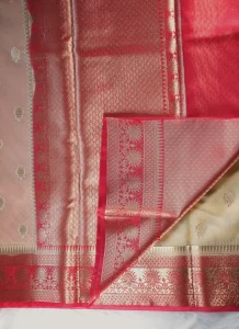 Off-White Banarasi Kora Art Silk Saree