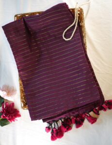 Zari strip cotton saree