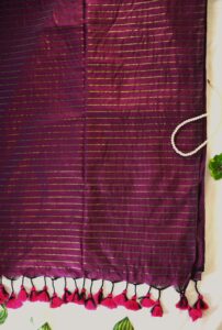 Zari strip cotton saree