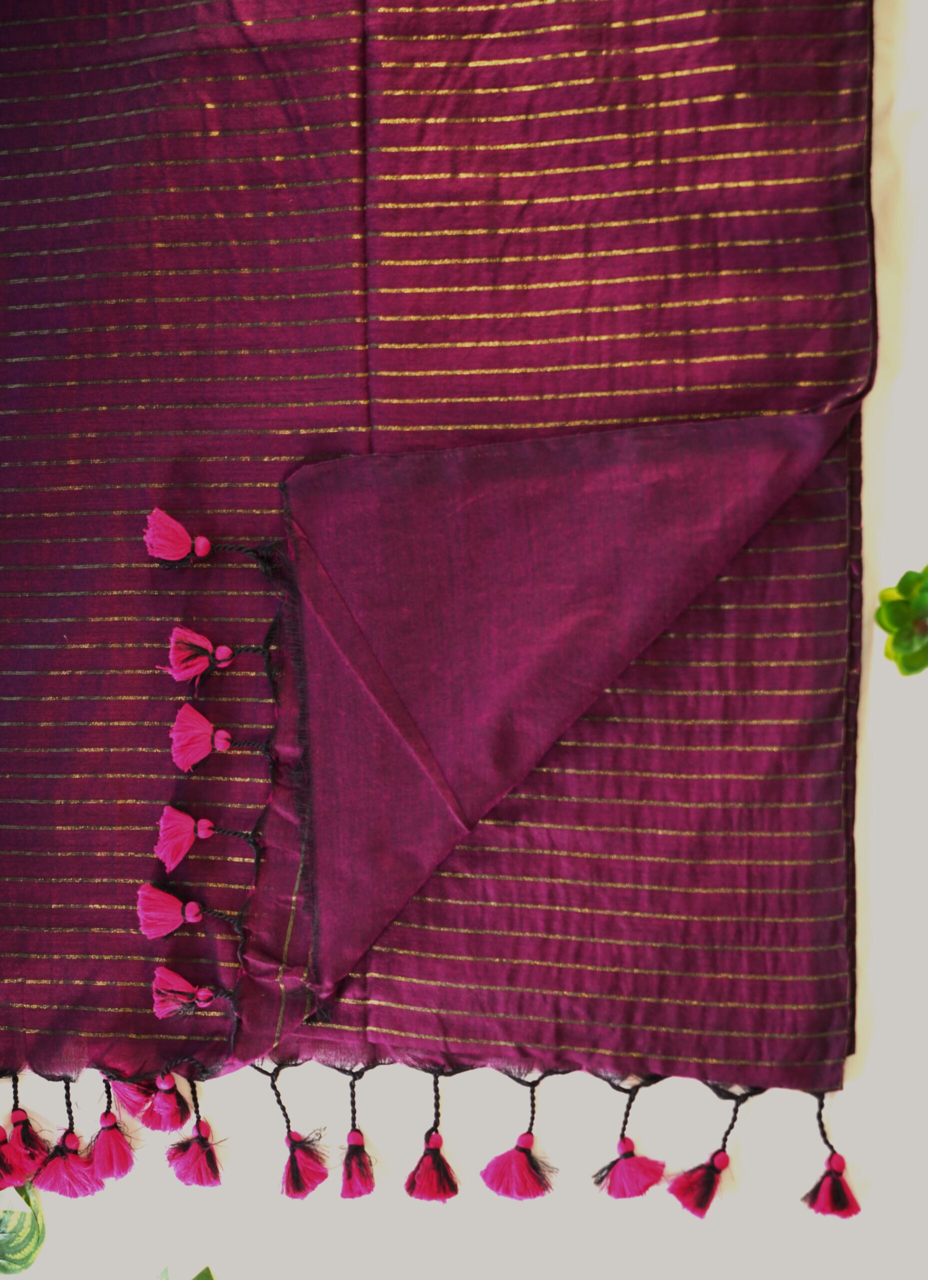 Zari strip cotton saree